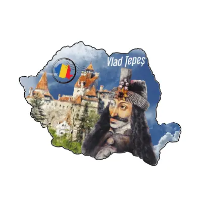 Castelul bran, vlad tepes, magnet harta, model mgs193